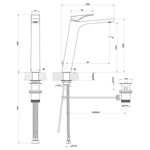 Смеситель Gessi Via Solferino для раковины 49003-031